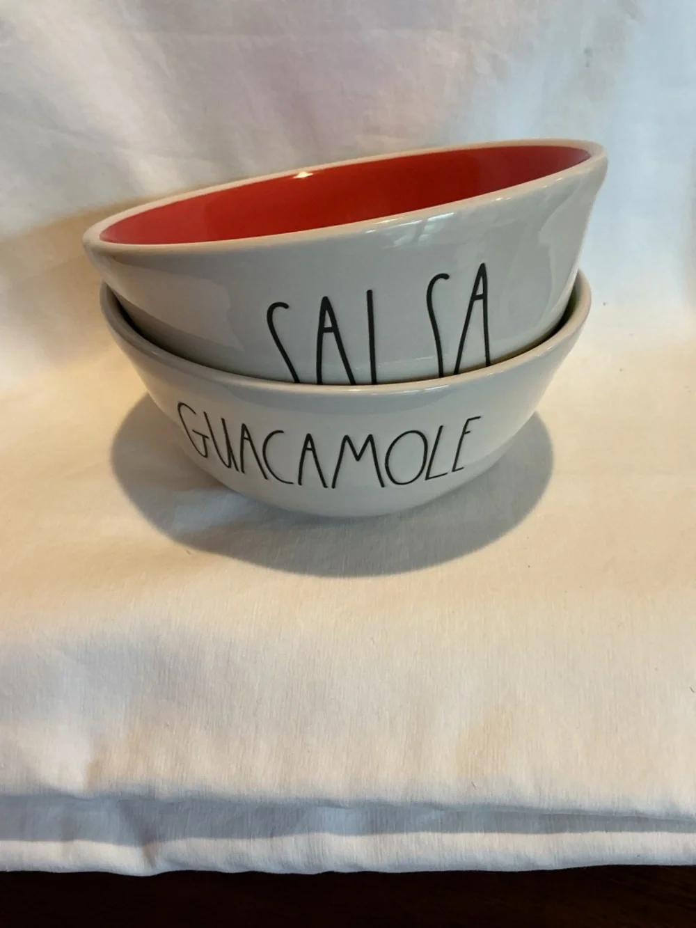 Rae Dunn SALSA & GUACAMOLE Condiment Bowl Set